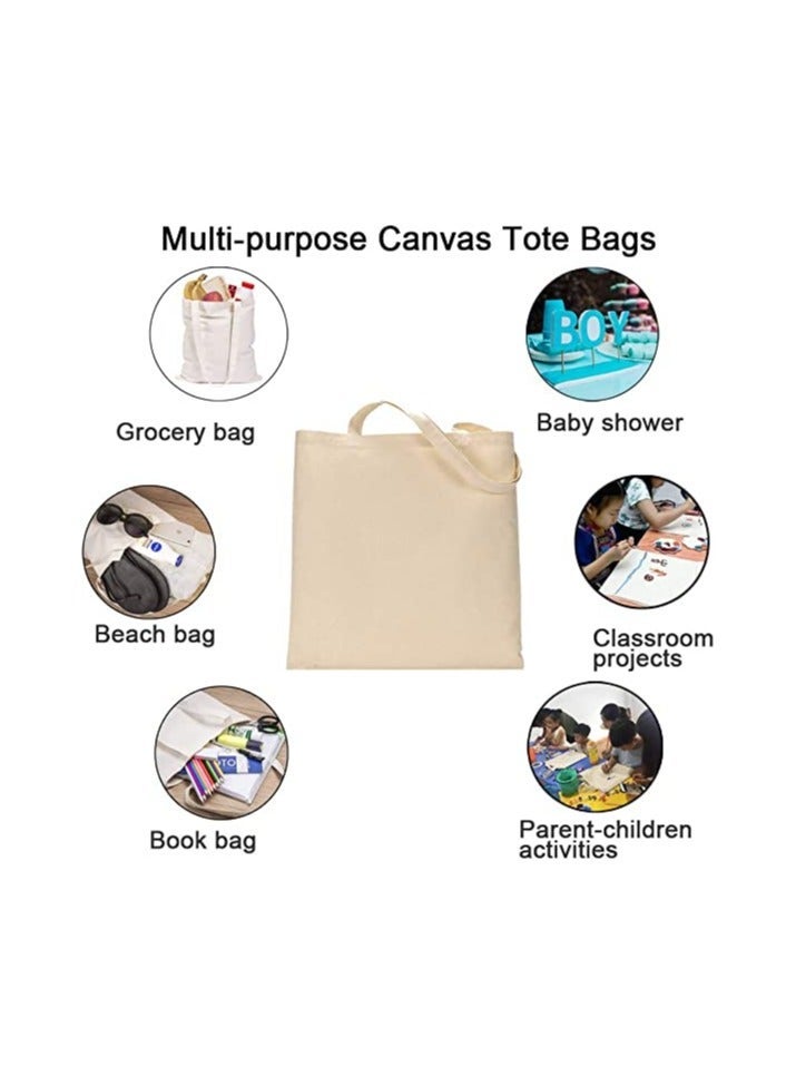 Tote Bag off White Canvas Cotton oval hand /40*35cm - Image 5